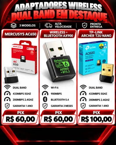 Adaptadores Wireless Dual Band em Destaque