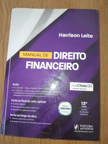 Livro " MANUAL DE DIREITO FINANCEIRO" de Harrison Leite. 13a Edição.