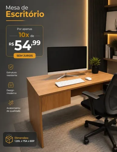 Mesa para escritório em mdf