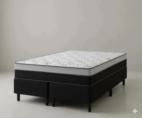 Conjunto Base com Colchão queen de Molas Ensacadas Prime Light