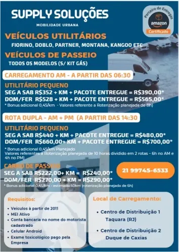 ? CONTRATAÇÃO IMEDIATA | MOTORISTA ENTREGADOR PARA OPERAÇÃO AMAZON ?