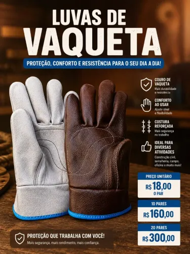 Luvas de vaqueta