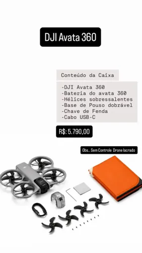 Drone Dji Avata 360 sem controle