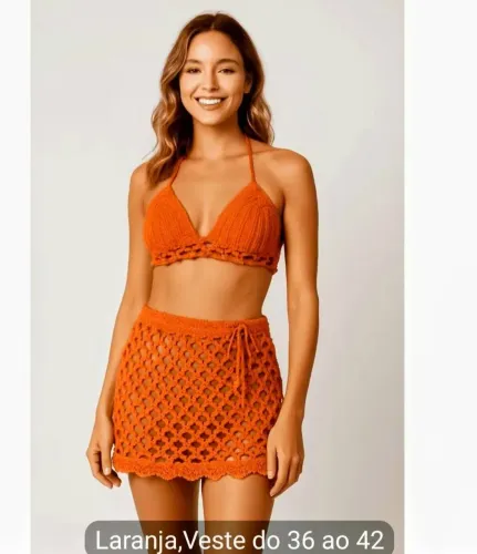 Conjunto Saída de Praia Crochê 2 Peças