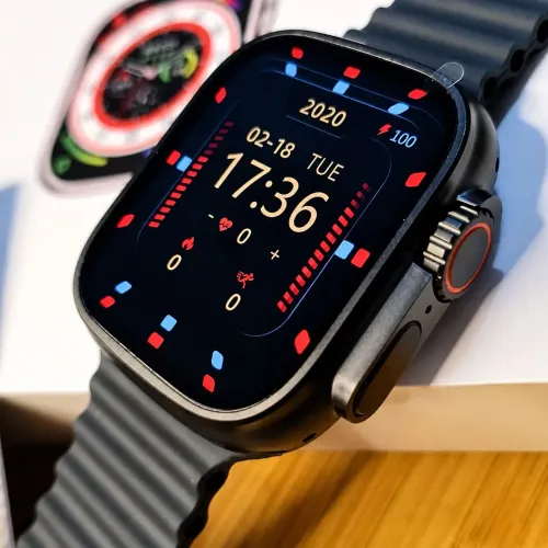 Relógio Smartwatch Digital T900 Ultra Series 8 Prateado Pulseira Preta NFC Novo Lacrado