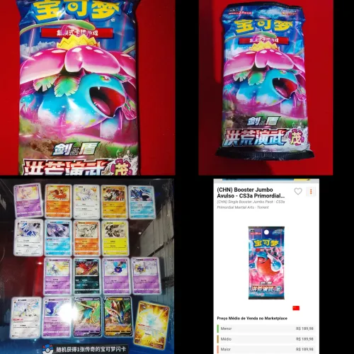 Booster Jumbo Primordial Martial Arts Lacrado Chinês Original Pokémon