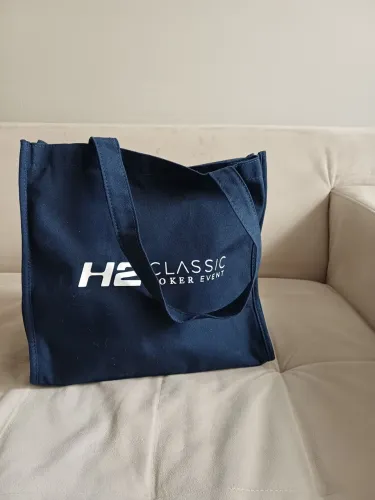 Bolsa/ sacola de pano azul marinho 