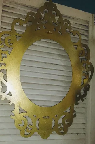 Moldura espelho decoração mdf dourada