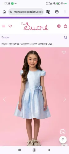 Vestido festa infantil Mon Sucre