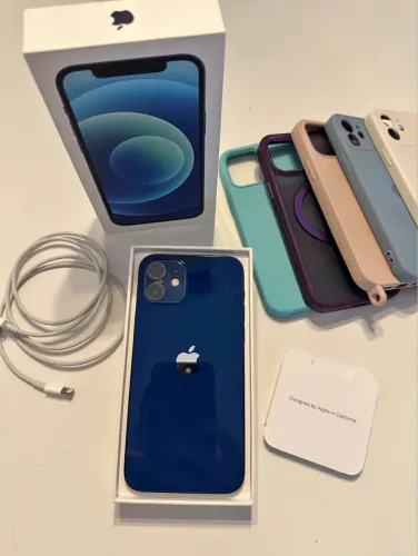 iPhone 12 Azul 128GB impecável! Caixa capa bateria 100% 