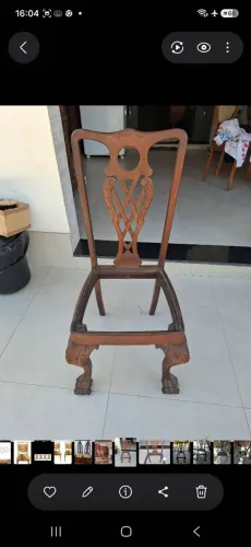 Jogo 8 cadeiras estilo chipandele, pés formato pata