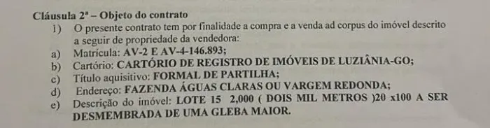 Vendo chácara em luziania