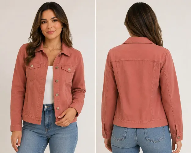 Vendo jaqueta jeans rosê Nova, tamanho M.