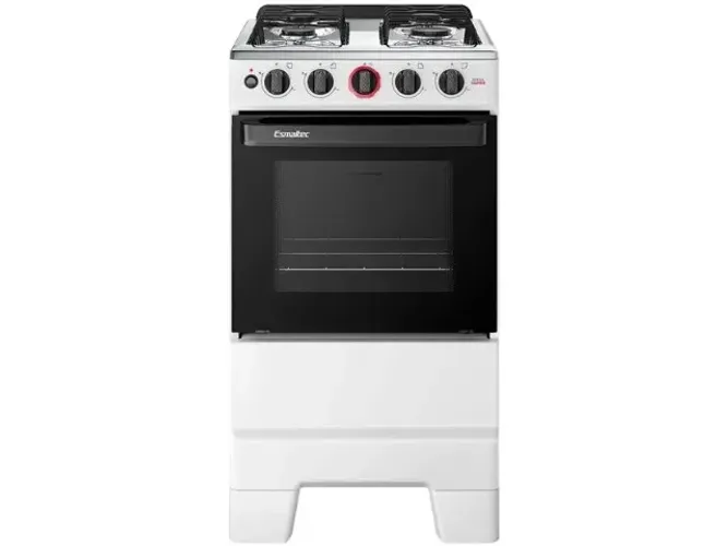 Fogão de Piso 4 Bocas Acendimento Automático Esmaltec Ideal Super 4121 Bivolt Branco Mesa