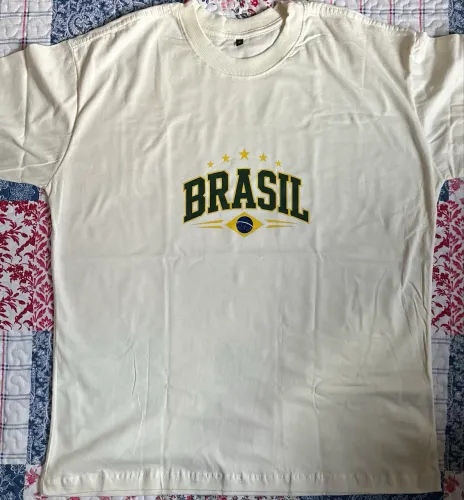 Camiseta Brasil oversized 100% algodão malha premium