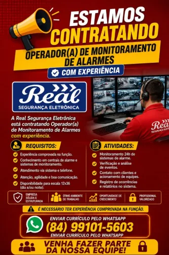Vaga para monitoramento de alarmes 