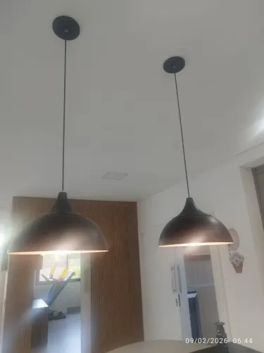 4 Pendentes de alumínio preto/cobre