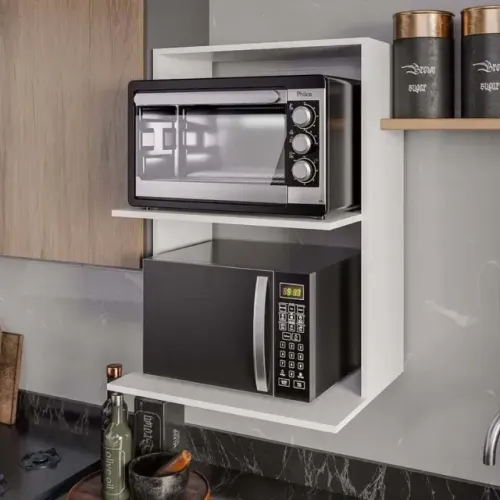 Suporte Duplo para Microondas e Forno em MDF