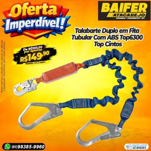 Talabarte Duplo em Fita Tubular C/AB TOP6300 Top Cintos