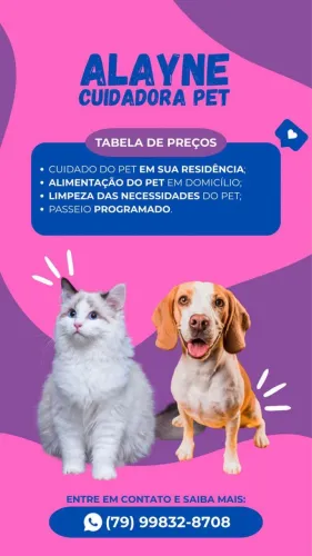 Cuidadora de animais em sua residência