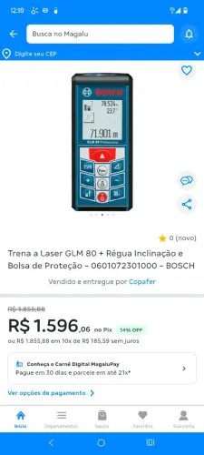Trena a laser Bosch 80 metros 