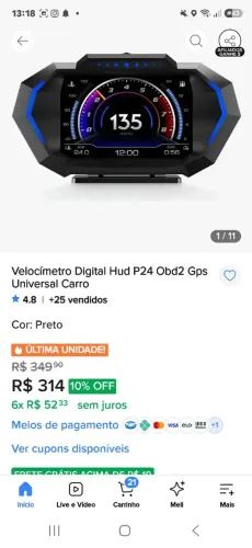 Painel para digital para carros
