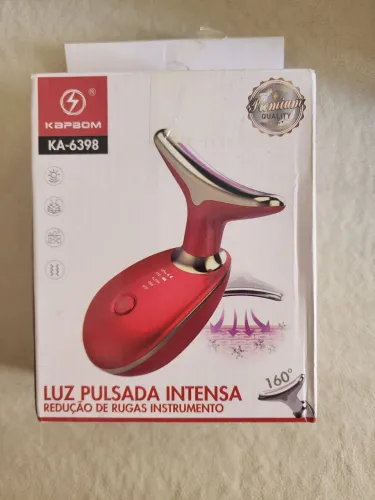 Massageador Facial e Pescoço KAPBOM KA-6398 (Luz Pulsada / Anti-Rugas) - Novo na Caixa
