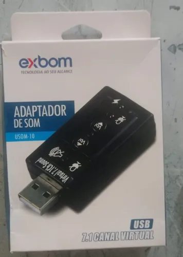 Placa De Som Usb Adaptador 7.1 Canais Microfone E Fone Exbom