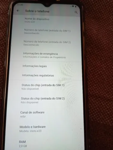 Celular moto e20 2gb ram