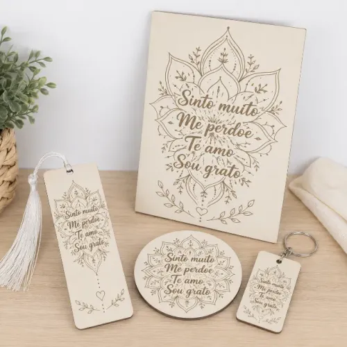 KIT MDF HO?OPONOPONO - 4 PEÇAS PERSONALIZADAS