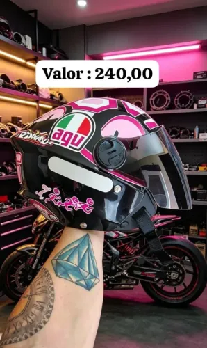 Capacete aberto Agv rosa