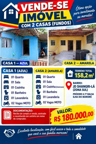 Vende-se 02 casas mesmo terreno 
