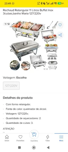 Réchaud 3 cubas