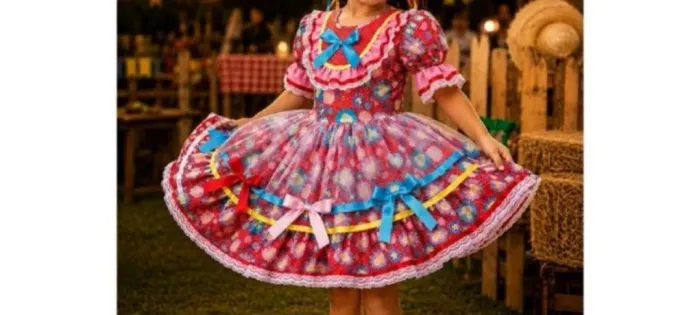 Vestido lindo de são João infantil.