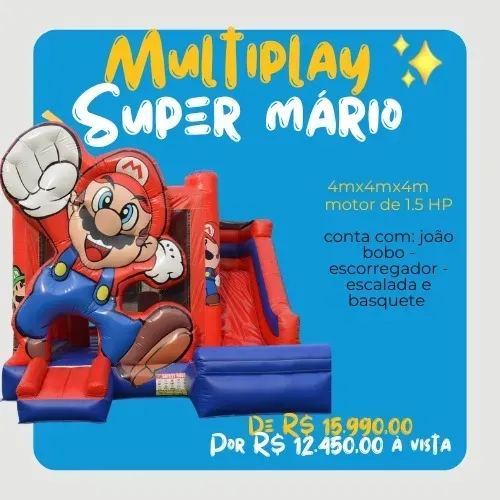 brinquedo inflavel multiplay super mário 