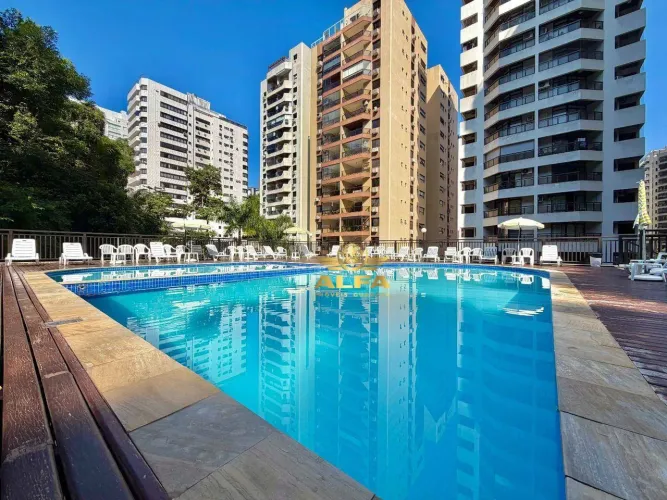 Apartamento mobiliado com lazer completo na Praia das Pitangueiras Alfa Imóveis Guarujá