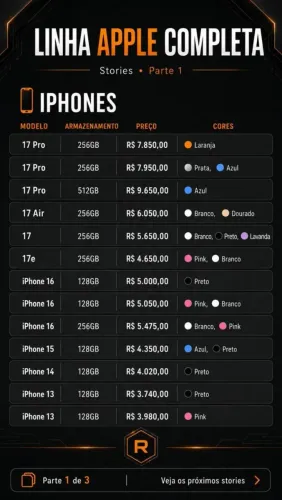Celulares disponíveis em nossa loja (leia a legenda)