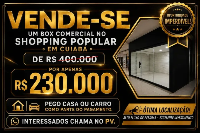 Box comecial à venda no Shopping Popular 