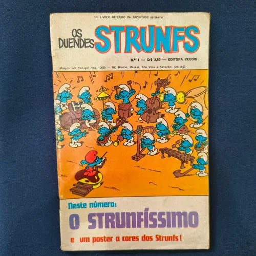 Gibi Os Duendes Strunfs em O STRUNFÍSSIMO (Smurfs) - No 1 - Edt.Vecchi 1975 - Excelente