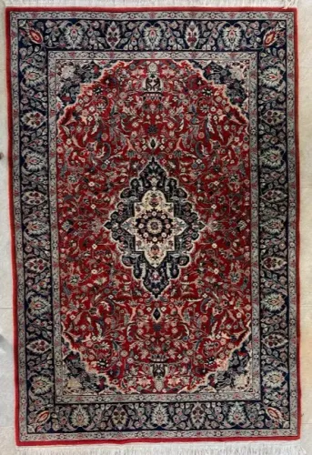 antigo tapete persa legítimo kashan - extra luxo (1,90x1,25m)