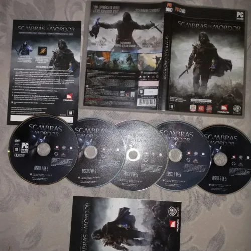 Sombras de Mordor Batalha Terra Média jogo físico original PC DVD