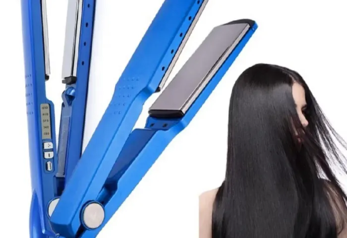 Chapinha Nova na embalagem prancha de cabelo titanium 450F Azul bivolt 110/220 V