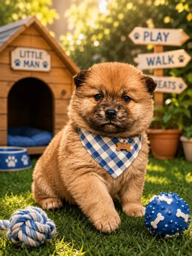 Filhote de Chow Chow macho vacinado