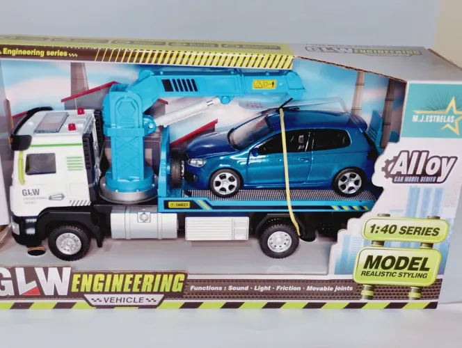 Miniaturas caminhão Guincho Plataforma com carrinho Golf