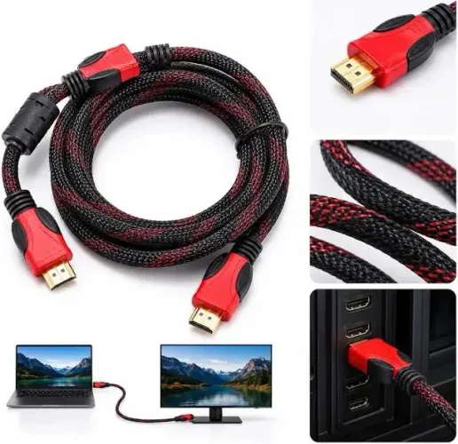 Cabo HDMI 1.4 1,8M com Malha LE-6612 | HDMI x HDMI para TV, PS4, PS5 e Xbox