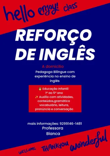 Reforço escolar de inglês 