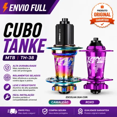Par Cubo Barulhento Tanke Aluminio Par Rolamentado Camaleão ou Roxo 36 Furos