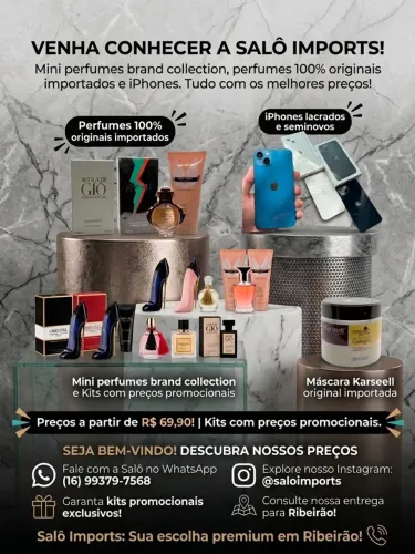 Mini perfumes brand collection, perfumes originais importados, árabes e iPhones