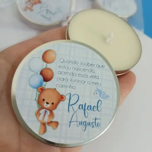 Velas na latinha lembrancinhas