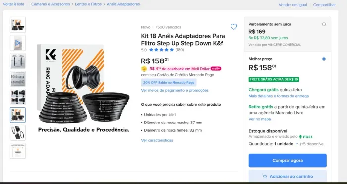Adaptadores para filtros de lentes